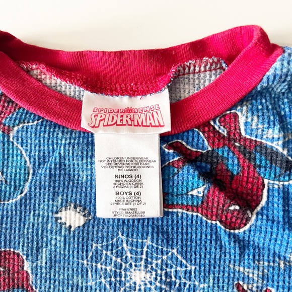 Spider Man Thermal / Waffle Weave Toddler Size 4 Top - Picture 4 of 5
